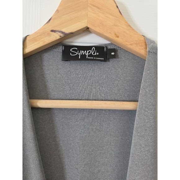Simpli  Grey Crop Open Cardigan 8 - Picture 4 of 6
